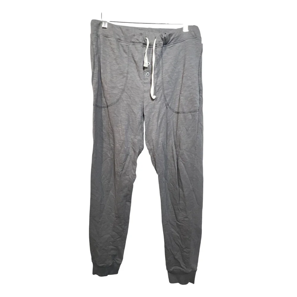 Bread & Boxers Mens Gray Cotton Blend Slub Lounge Jogger Pants Small